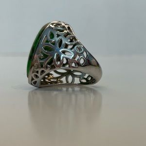 Orbicular Ocean Jasper Sterling Silver Ring, Size 7